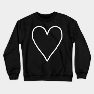 White Line Heart for Valentines Day Crewneck Sweatshirt